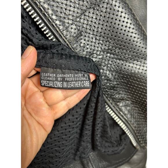 XPERT SPORT MOTORCYCLE BIKER genuine leather men’s JACKET size XL coloured back - Picture 7 of 16